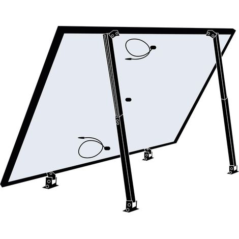 Solarmodul Halterung für Flachdach, Dach, Wand, Boot, Wohnmobil, Winkel Alu Aufständerung für PV, Solarmodul 1er Set 30°-60° Schwarz - Photovoltaik