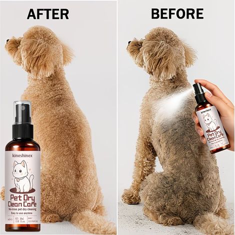 KineShineX Wasserloses Haustierreinigungsspray ist für Katzen und Hunde geeignet. Dieses Pflegespray ohne Abspülen ermöglicht eine schnelle und bequeme Reinigung. (1/5)