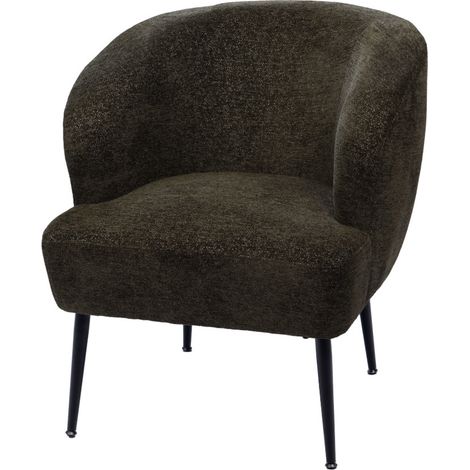 Amadeus - Fauteuil en tissu vert et métal Tallinn (1/4)