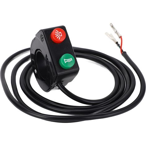 Ortviai Interrupteur de guidon moto 22 mm – interrupteur phare et klaxon à 3 fils pour moto, vélo électrique et trottinette (1/5)