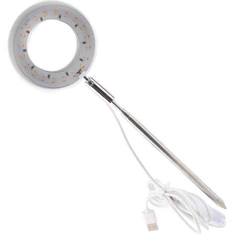 Lampe LED circulaire miniature à intensité variable (2/4/8 h) pour plantes d'intérieur, idéale pour la croissance des plantes. (1/5)