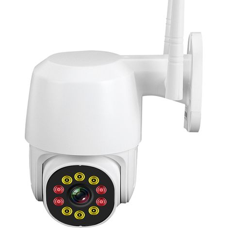 Caméra IP extérieure 360° dôme sans fil IP66 WiFi à distance HD avec détection de mouvement pour la sécurité de votre domicile (prise 100-240 V EU) (1/5)