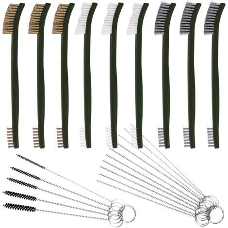Lot de 9 Brosses Métalliques, Double Tête, Laiton Acier Nylon, Nettoyage Voiture Moto (1/5)