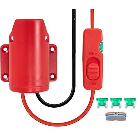 Adaptateur pour batterie Power Wheel 12 V M12 : kit convertisseur de batterie avec interrupteur, fusible et bornes de câblage. (1/5)