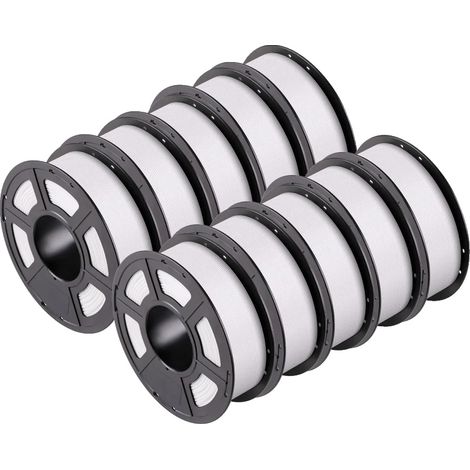 Filamento PLA para impresoras 3D, 1,75 mm de diámetro, alta resistencia, blanco, 10 kg PLA (1/2)