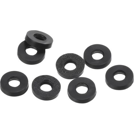Rondelle Plate Caoutchouc, 8 Paquet 3mm ID 7mm OD Étanchéité Entretoise Joint Anneau pour Robinet Tuyau Eau Tuyau Fixation Boulon, Noir (1/5)