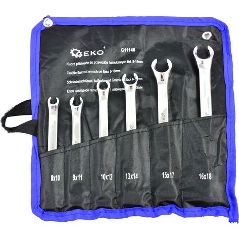 Llaves para mangueras de freno semiabiertas, 6 piezas, 8-18 mm (20) (1/5)