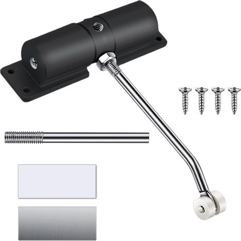 Einstellbarer Rückprall-Türschließer, automatisch, Aluminiumlegierung, Edelstahl, für Schlafzimmer, Büro, Schwarz