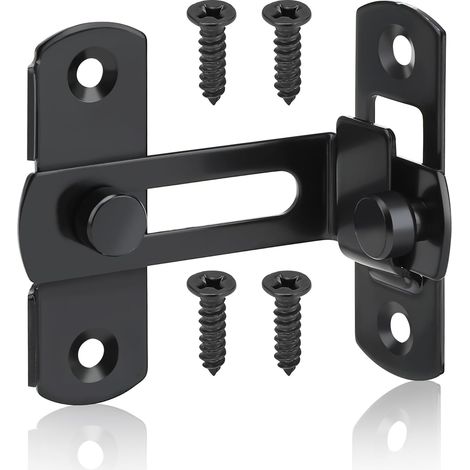 Verrou de porte coulissante à bascule à 90°, loquet coulissant à bascule en acier inoxydable, verrou de portail à installation angulaire polyvalente (1/2)