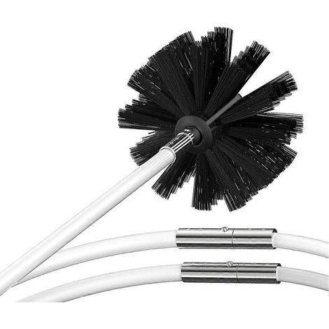 Kit de nettoyage pour conduit de sécheuse de 9 mètres avec accessoire pour perceuse et brosse flexible pour un dépoussiérage efficace. (1/5)