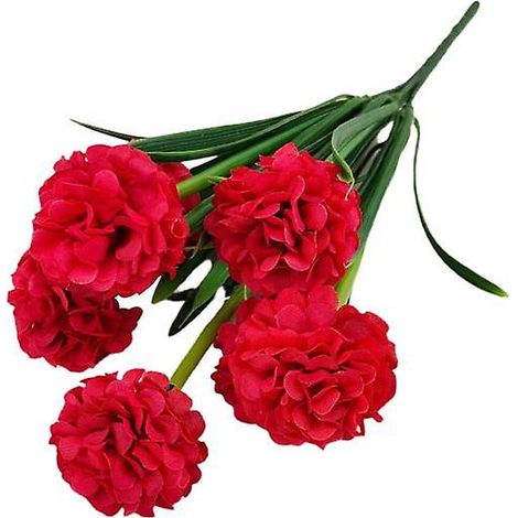 branche de fleur artificielle, sans arrosage, conserve sa fraîcheur. 7 têtes, élégante fleur d'hortensia artificielle pour intérieur et extérieur, décoration de fête.rouge (1/5)