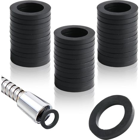 40 rondelles pour tuyaux de douche de 1/2 pouce, joints en caoutchouc, rondelles pour pommeau de douche et joints toriques pour robinets hydrauliques. (1/5)
