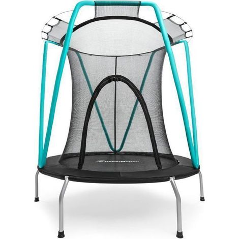 Trampolino Bambino 3-8 anni carico max 25 Kg - con Rete di Sicurezza Zip 120 cm - Ø 137 cm - Acciaio zincato - Menta