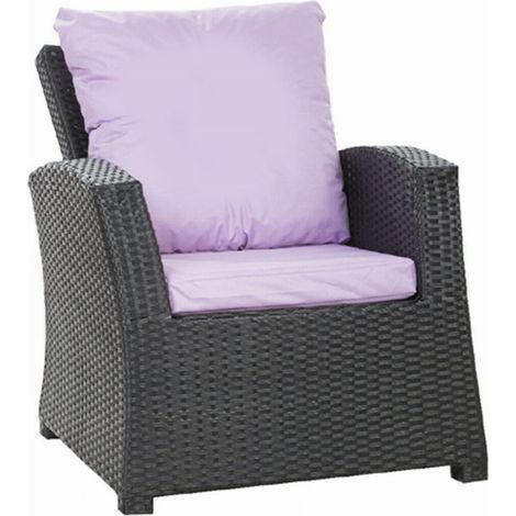 Coussins de fauteuil tressé en résine 56x52x7+56x50 1 pièce Coussin l'extérieur Violet Coussin de jardin coussin de chaise à dossier haut