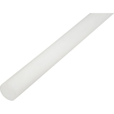 Barra di poliammide, poliossimetilene-poliacetale POM bianca 1000x25mm 0.75 Kg (1/4)