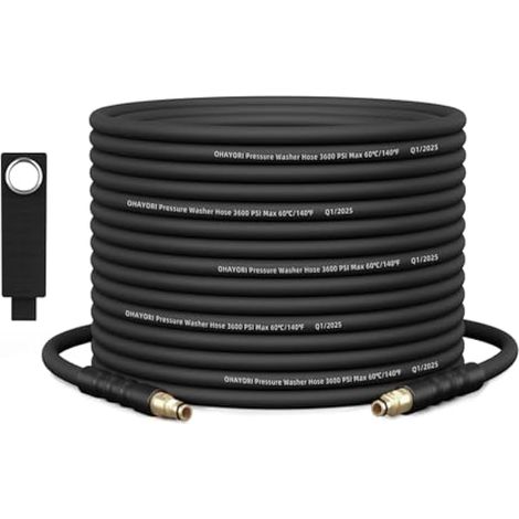 Tuyau Haute Pression 10M/32Ft Compatible Karcher K2 K3 K4 K5 K6 K7, 220 Bar Remplacement Résistant à l’Usure, Raccord Rapide, Extension pour Nettoyeur Haute Pression, Pour Lavage de Voiture