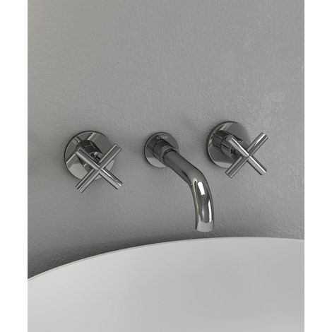 Rubinetto lavabo a parete cromato - Corbeau