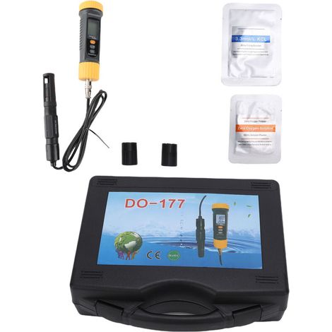 Oxymètre numérique portable précis, 2 modes, écran LCD rétroéclairé, kit de test d'oxygène dissous pour bassin et aquarium.