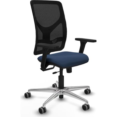 Silla de oficina piqueras y crespo Motilla negro cuero sintético aluminio (1/2)