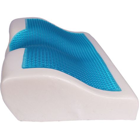 Oreiller cervical gel mémoire de forme rafraîchissant 50x30cm, soutien nuque orthopédique pour dormir sans housse (1/5)