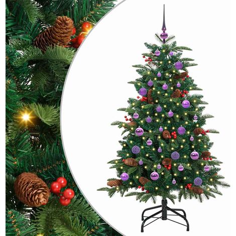 Sapin de Noël，Arbre de Noël artificiel Vert 150 cm PVC, métal et plastique CFW84393 (1/5)