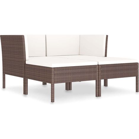 Maison Exclusive - 4-tlg. Garten-Lounge-Set mit Auflagen Poly Rat (1/5)