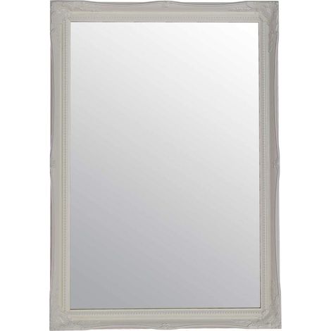 Miroir Mural au Design Antique Blanc 86 x 61 cm (1/5)
