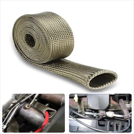 Automotive Cable Heat Protection – Fuel Line Heat Shield Sleeve – Titanium Spark Plug Wire Cover – Cable Sleeve Protectors (1/5)