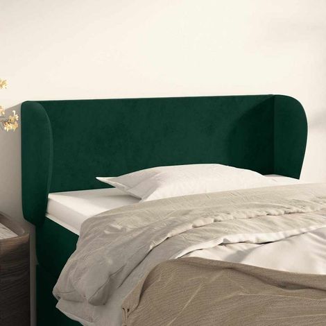 vidaXL Cabecero de terciopelo verde oscuro 93x23x78/88 cm (1/5)