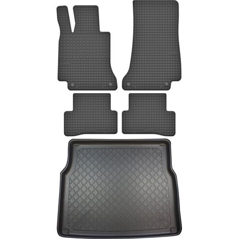 Juego de alfombrillas de goma para coche y maletero para Mercedes Clase C W205 Estate desde marzo de 2014.