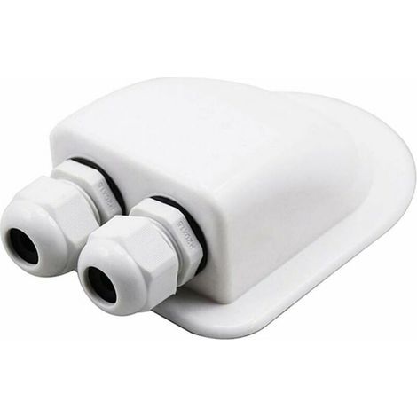Passe-cable de Toit, Solaire Boîte de Cable en ABS Toit Conduit de Cables Solaire Etanche Fixations de Toit à Cable Double pour Camping-car Caravane pour Types de Cables 2 MM - 6 MM (1/5)