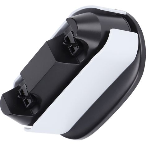 Station de charge double pour manettes PS5, compatible avec chargeur sans fil à charge rapide et prise UE. Accessoires inclus : chargeur et station de charge double pour manettes de jeu PS5 et manette