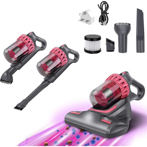 Mattress vacuum cleaner, Portable bed vacuum cleaner with HEPA filtration and UV light, High-frequency dust mite eliminator, Cordless vacuum cleaner (1/5)