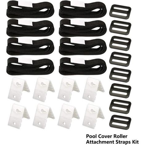 Universelles Sonnenschutz-Abdeckgurte-Set für Schwimmbecken, Zubehör für Spule Weiß - QUKJ4302 (1/4)