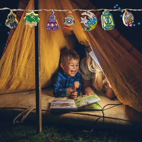 Guirlandes lumineuses LED pour l'Aïd Moubarak, décoration Ramadan pour la maison, articles de fête musulmane, décoration de l'Aïd (1/5)