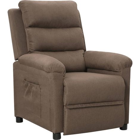 Sillón reclinable de tela gris taupe vidaXL (1/5)