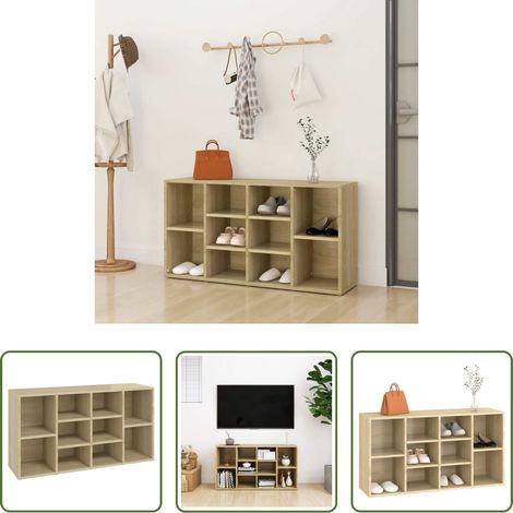 vidaXL Holzschuhbank -  Schuhbank Sonoma-Eiche 103x30x55 cm Holzwerkstoff (1/5)