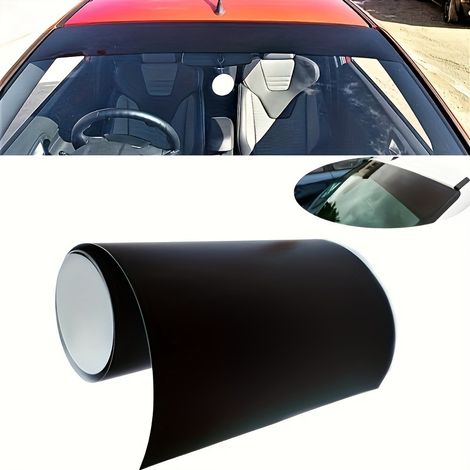 Auto-Windschutzscheibenstreifen, mattschwarz, 130 x 21 cm, universeller PVC-Sonnenschutzaufkleber
