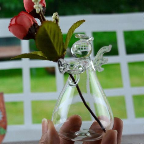 Vases en verre transparent en forme d'ange gardien, en gros, pour suspensions de bourgeons et boutures (1/4)