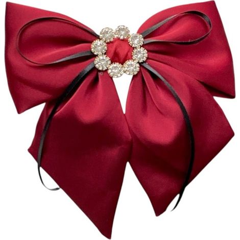 Fermaglio per capelli, fiocco bordeaux, con diamanti, grande, XL, alla moda (1/5)