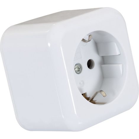 Enchufe de Superficie Tipo F Schuko        Blanco (1/3)