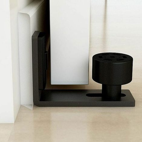 Ajustable Guide de Plancher Noir Guide Inférieur Pour Porte en Bois Coulissante Mur / porte (1/5)