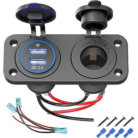QC 3 0 USB-Buchse 12V-24V Schnelllade-3 0-Autoladegerät universeller USB-Bus-Autoadapter für Kippschalterpanel an Motorrad Boot LKW Wohnwagen 3.0 (1/5)