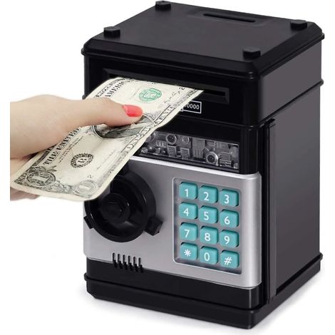Coffre-fort ATM avec code secret pour enfants, jouet sécurisé en métal, argent, modèle bancaire avec tiroir (1/5)