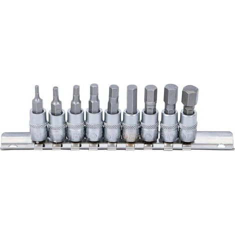 Jeu de Douilles et Embouts 6,3 mm (1/4) - Six Pans Intérieurs 3/32 à 3/8 - 9 pcs - Polyvalence et Précision - D-Work (1/5)