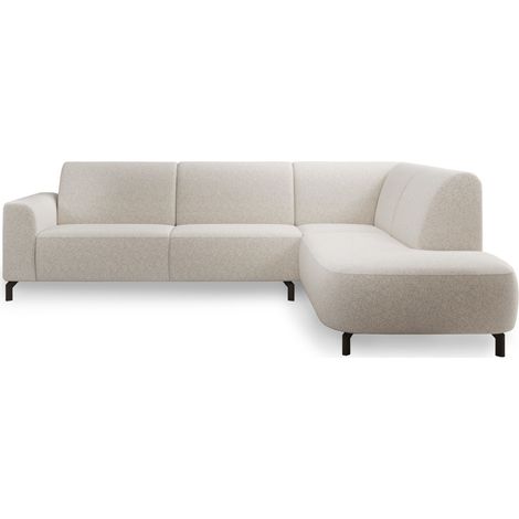 Selsey Lununa – Ecksofa mit Armlehne, Bouclé, Ottomane rechts, Creme