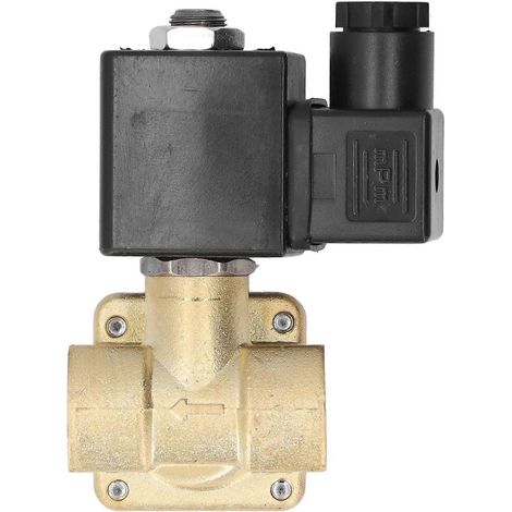 Électrovanne G3/8" normalement fermée, 2 positions, 2 voies, pilote haute pression, en laiton, 110 V CA (1/5)