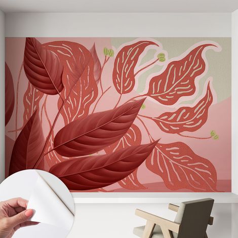Papier peint autocollant adhésif avec imprimé installation simple qualité excellente sans désordre Feuilles organiques 152x104 cm (1/5)