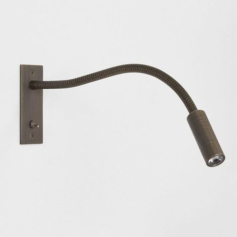 Applique murale tubulaire linéaire - avec interrupteur, orientable - idéale pour les chambres et les bureaux - 1 pièce, bronze (1/4)