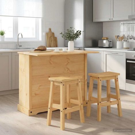 vidaXL Rangement de cuisine avec tiroir 2 pcs Cire de Miel Pin massif (1/5)